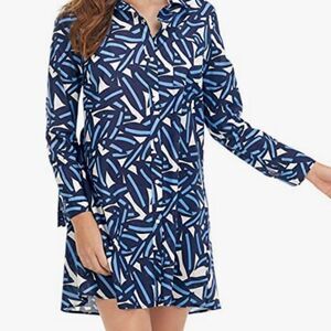 Mud Pie Women Navy Leaf Collins Cover Up